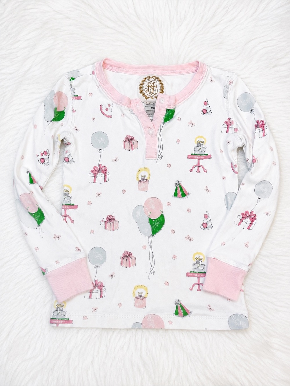 The Beaufort Bonnet Company - Girls Pajamas with Birthday Print, 4T